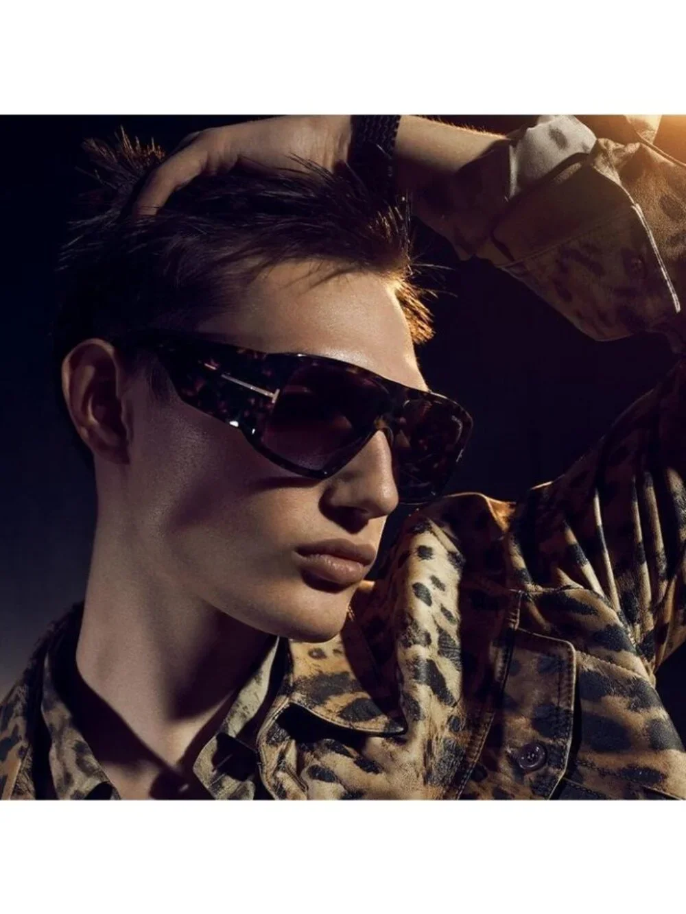 Tom Ford FT1036 56F Raven Aviator Sunglasses - Havana / Brown